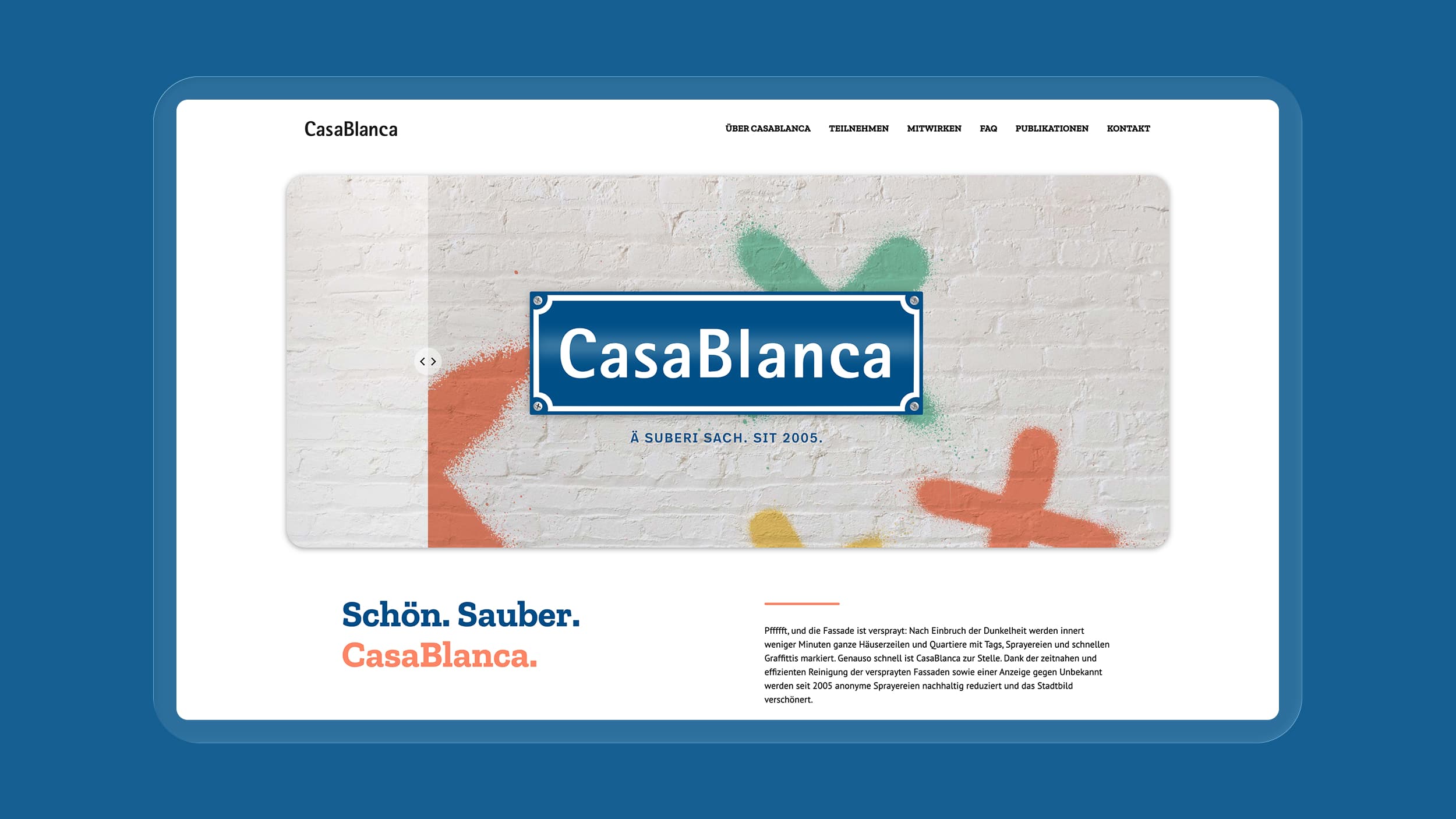 Webseite des Vereins CasaBlanca Bern