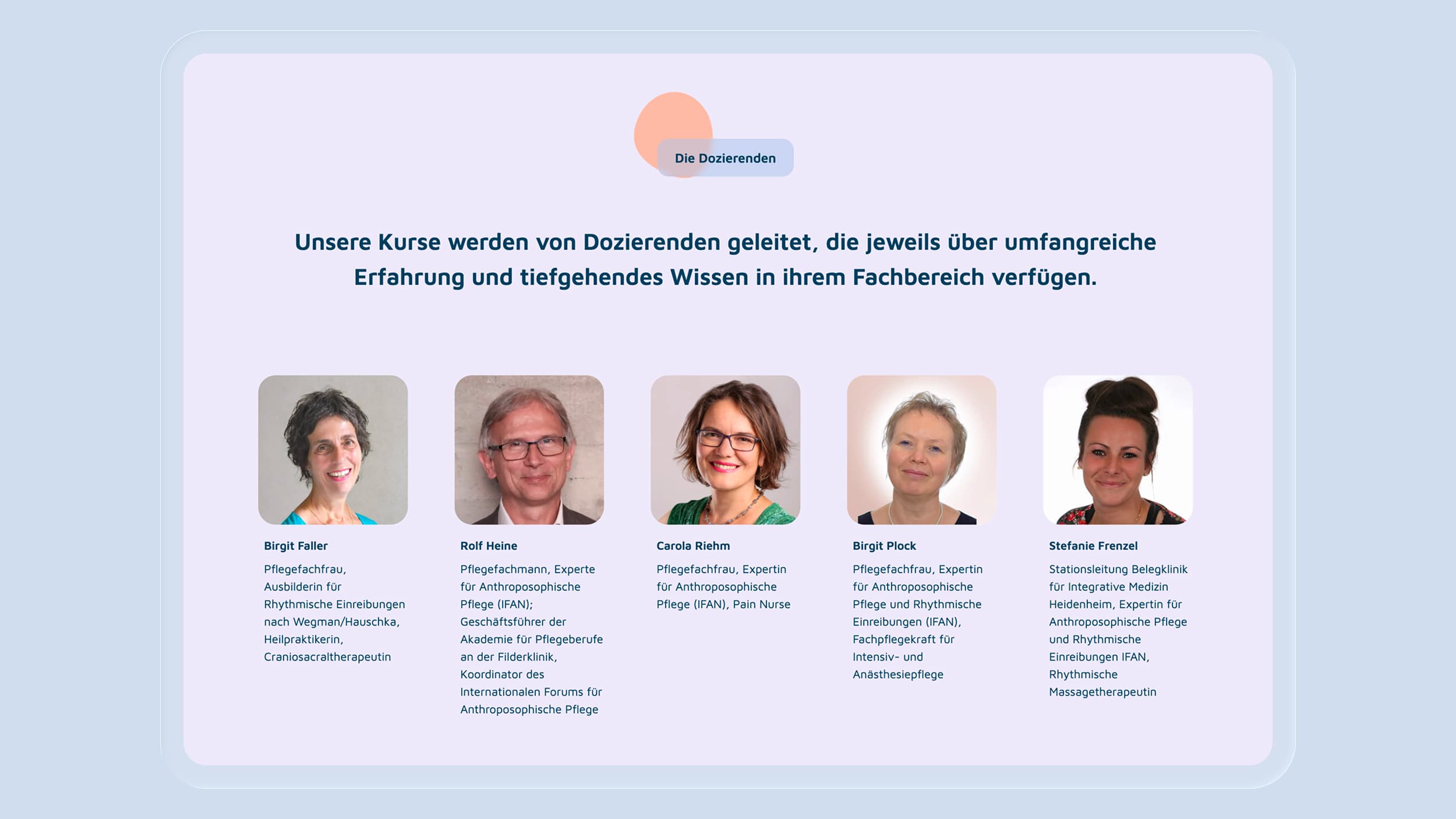 Detailansicht in der VFAP-Akademie